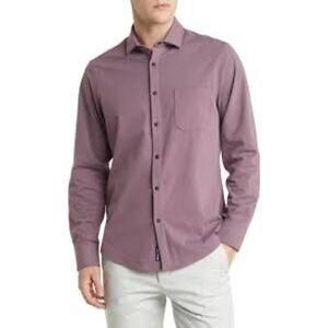 Mizzen + Main Mens Nolan Trim Fit Knit Golf Dress Shirt Size XXL No Tuck *EUC